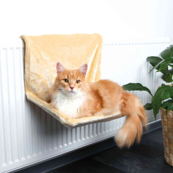 animallparadise Cama para gatos sobre radiador 48 × 26 × 30 cm, color beige radiador de cama para gatos