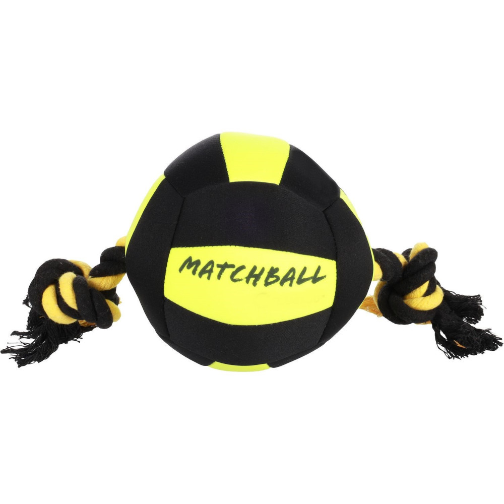 animallparadise Aquatic Dog Ball Black/Yellow 18 cm Jeux cordes pour chien
