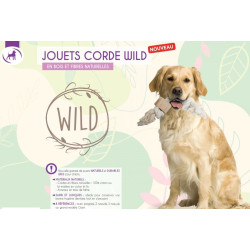 Jeux cordes pour chien Corde Wild Mix Giant 2 nœuds, taille ø 3 cm x 40 cm, jouet pour chien..