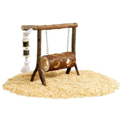animallparadise Columpio de madera para hámsters y pequeños roedores. Juegos, juguetes y actividades