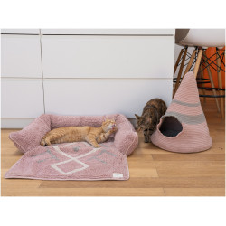 animallparadise Bobo Pink Sofa Bed per gatti o cani di piccola taglia. cuscino e cestino per gatti