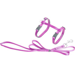 animallparadise Harness and leash of 1,10 meter for cat, pink color, Harness