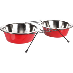 animallparadise Duo bowl ø 25 cm. 2500 ml. with Arjun holder. XL. for dogs Bowl, double bowl