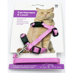 animallparadise Szelki i smycz dla kota w kolorze różowym, długość 1,10m, Harnais