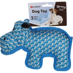 animallparadise Coisas fortes brinquedo de cão azul Hipopótamo 24 cm. Brinquedos de mastigar para cães