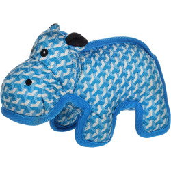 animallparadise Coisas fortes brinquedo de cão azul Hipopótamo 24 cm. Brinquedos de mastigar para cães