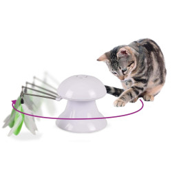 animallparadise Brinquedo 2 em 1 com pluma e ponteiro luminoso para gatos. Varas e penas de pesca