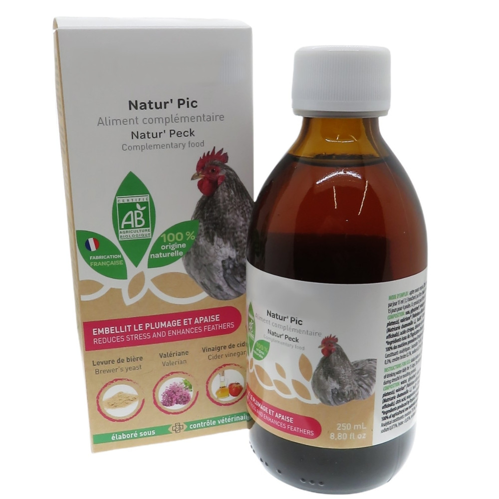 animallparadise Natur' Pic, verschönert das Gefieder für Hühner 250 ml. Nahrungsergänzungsmittel