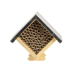 Abeilles Maison à abeilles carrée, hauteur 18 cm en bois