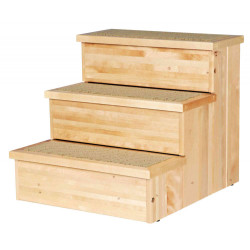 animallparadise Escalera de madera para perros pequeños tamaño 40 x 38 x 45 cm Rampa y escalera