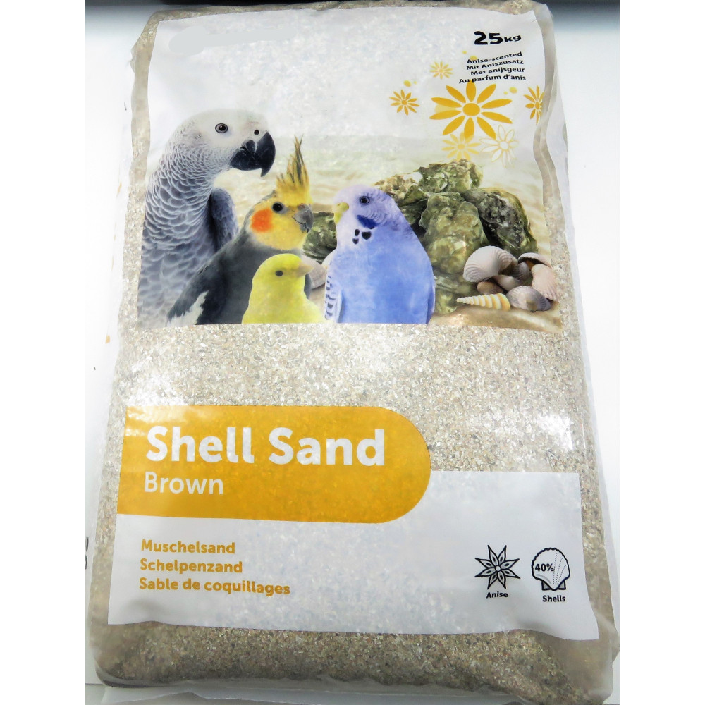 animallparadise Oyster shell sand brown krusta. 25 kg. for birds Care and hygiene