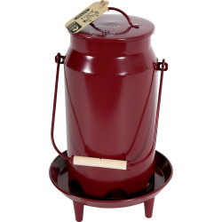 animallparadise Alimentador de balde de brocado metálico. ø 24 x 39 cm. cor granada. para quintal. Alimentador