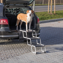 animallparadise Escada dobrável falsa -Treppe. Acessório de carro para cães. 3 degraus. Montagem de automóveis