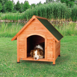Niche pour chien Niche en bois Cottage. M-L, 83 × 87 × 101 cm, pour chiens type Border collie
