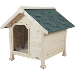 animallparadise Domek drewniany dla psa schronisko, rozmiar mały, wymiar zewnętrzny 73 x 77 x 72 cm wysokość domku dla psa Ni...