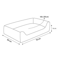animallparadise Zupo grey rectangle dog bed 50 x 70 cm Dog cushion