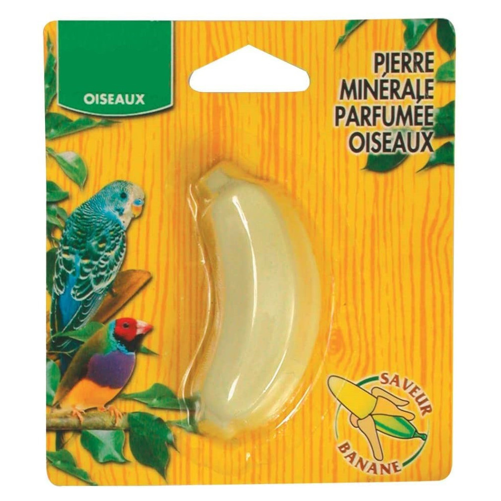 animallparadise Piedra mineral con aroma a plátano 21 g. para pájaros Complemento alimenticio