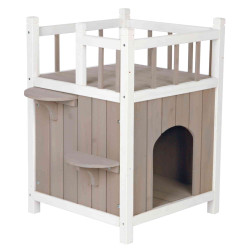 animallparadise House with balcony for cats 45 x 65 x 45 cm for outdoor or indoor use Cat