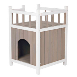 animallparadise Casa com varanda para gatos 45 x 65 x 45 cm para uso exterior ou interior Gato