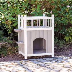 animallparadise House with balcony for cats 45 x 65 x 45 cm for outdoor or indoor use Cat