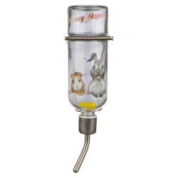 animallparadise Glazen fles, Honing en Hopper. 250 ml. voor knaagdieren, chinchilla's en konijnen. Babyfles