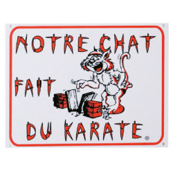 Sécurité Panneau portail chat karaté. chat.