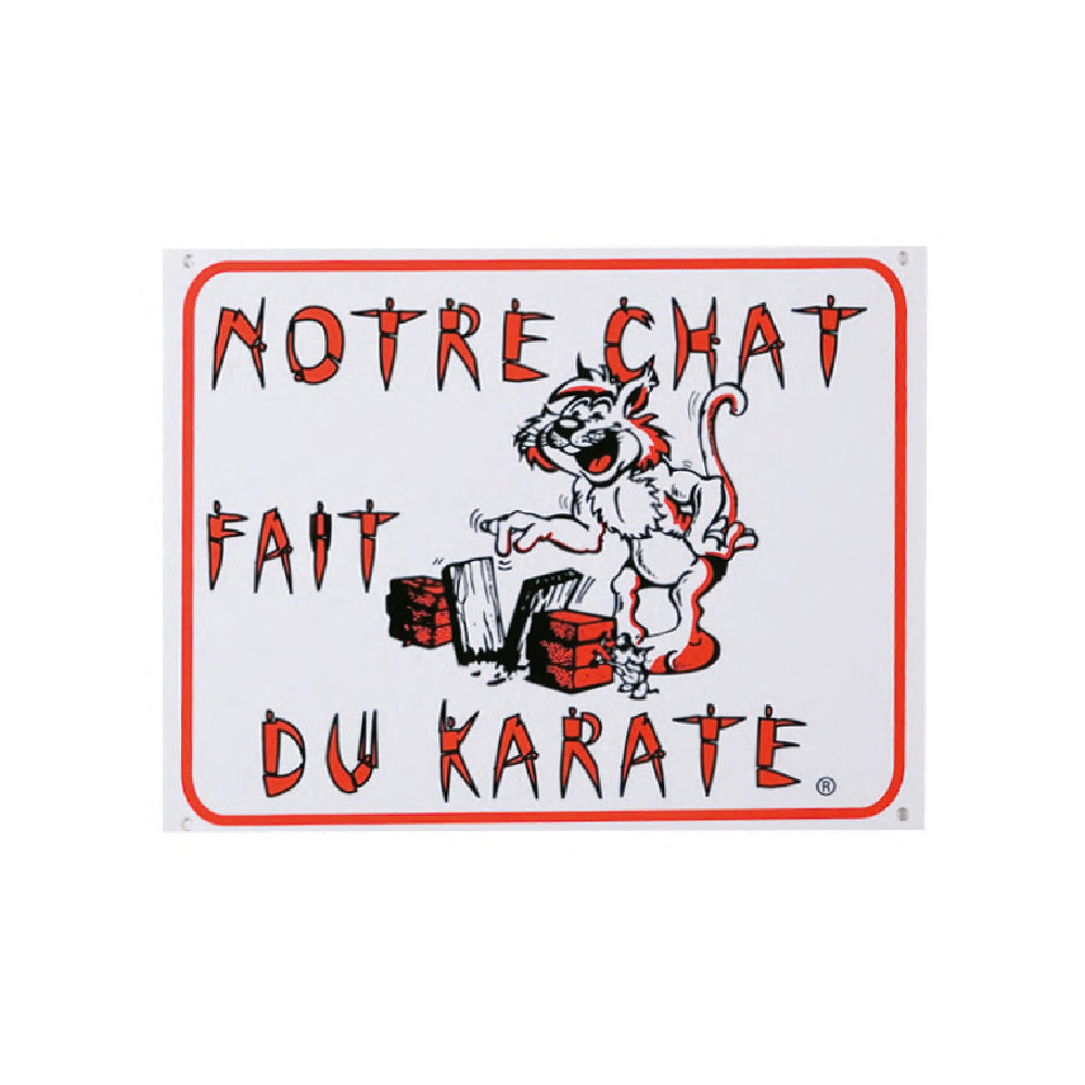 Sécurité Panneau portail chat karaté. chat.