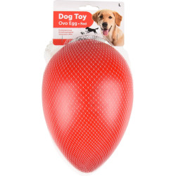 animallparadise Huevo OVO rojo de plástico duro, L ø 16,5 cm x 25 cm de altura. Juguete para perros Bolas para perros