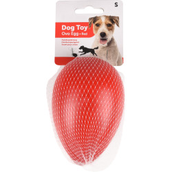 animallparadise Ovo de plástico vermelho S ø 8 cm x 12,5 cm de altura Brinquedo de cão Bolas de Cão