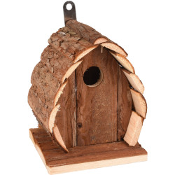 animallparadise Pajarera de madera natural, GUIDO, 13 X 13 X 17 cm, para pájaros Casa de pájaros