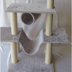 Arbre a chat Arbre a chat Amédéo, couleur gris clair, hauteur 140 cm, pour chat.