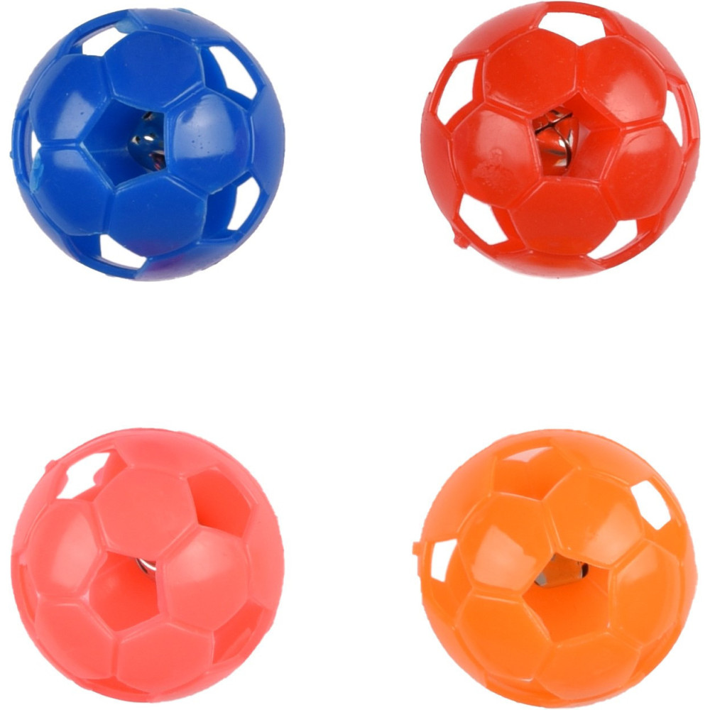 animallparadise 4 kattenballen met belletje. ø 3.8 cm. meerdere kleuren - kattenspeelgoed Spelletjes