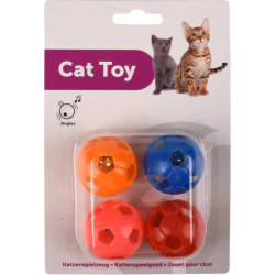 Jeux 4 balles à grelot pour chat ø 3.8 cm couleur multiple jouet pour chat