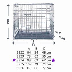 animallparadise Metalowa skrzynia dla psa o wymiarach 93 x 69 x 62 cm. Domowa hodowla. Cages