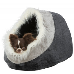 animallparadise Abrigo para gatinhos. Tamanho: 41 × 30 × 50 cm. Cor: cinzento escuro/ cinzento claro. para gatos Gato Igloo