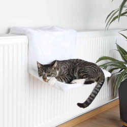 animallparadise Hanging cat bed 45 × 24 × 31 cm white bedding cat radiator