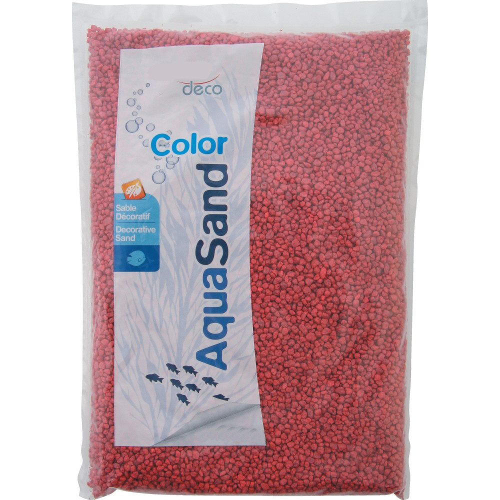 Sols, substrats Sable décoratif 2-3 mm aqua Sand rouge framboise 1 kg pour aquarium
