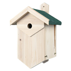 animallparadise Caja nido para aves que anidan en cavidades. Dimensiones: 25 × 40 × 22 cm/ø 2,7 cm Casa de pájaros