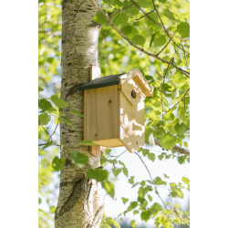 animallparadise Caja nido para aves que anidan en cavidades. Dimensiones: 25 × 40 × 22 cm/ø 2,7 cm Casa de pájaros