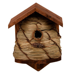 animallparadise Caja nido en forma de colmena, agujero ø 27mm. para herrerillo Casa de pájaros