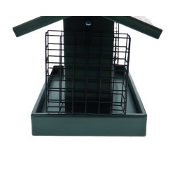 animallparadise Alimentador de silo 2 em 1, sementes e blocos, verde, composto de madeira, para aves Alimentadores de aves ao...