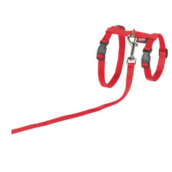 animallparadise Harness with leash 1.20m, red color, for big cats. Harness