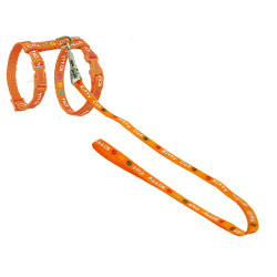 animallparadise Harness with leash 1.20m. KITTY CAT orange. for kitten. Harness