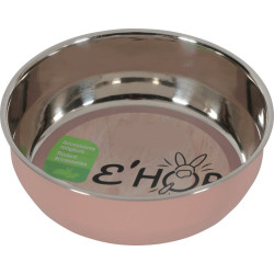 animallparadise Taça EHOP de aço inoxidável, 400 ml, rosa, para roedores. Taças, dispensadores