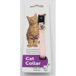 animallparadise Collar ajustable de 19 a 30 cm. color rosa claro con cascabel. para gato Collar