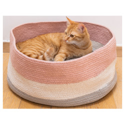 animallparadise Bobo Pink basket for cats or small dogs. cat cushion and basket