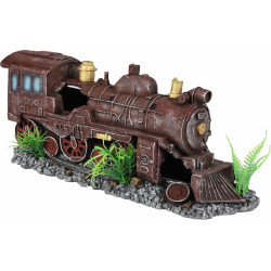 animallparadise Rote HEKTOR-Lokomotive. 35 x 10 x 15 cm. Aquariumdekoration. Dekoration und anderes