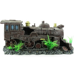 animallparadise Czerwona lokomotywa HEKTOR. 35 x 10 x 15 cm. Dekoracja akwarium. Décoration et autre