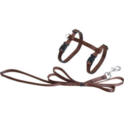 animallparadise Harness and leash of 1.10 meter for cat. chocolate color. Harness