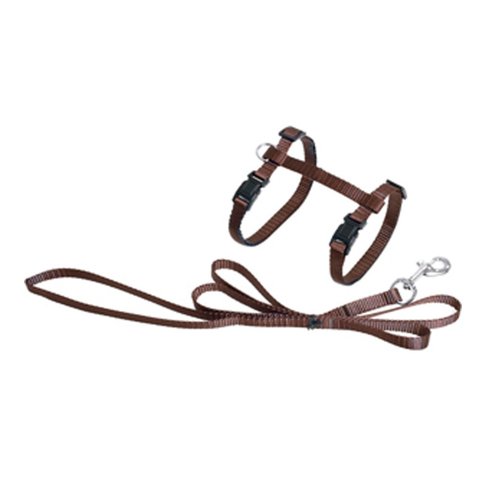 animallparadise Harness and leash of 1.10 meter for cat. chocolate color. Harness